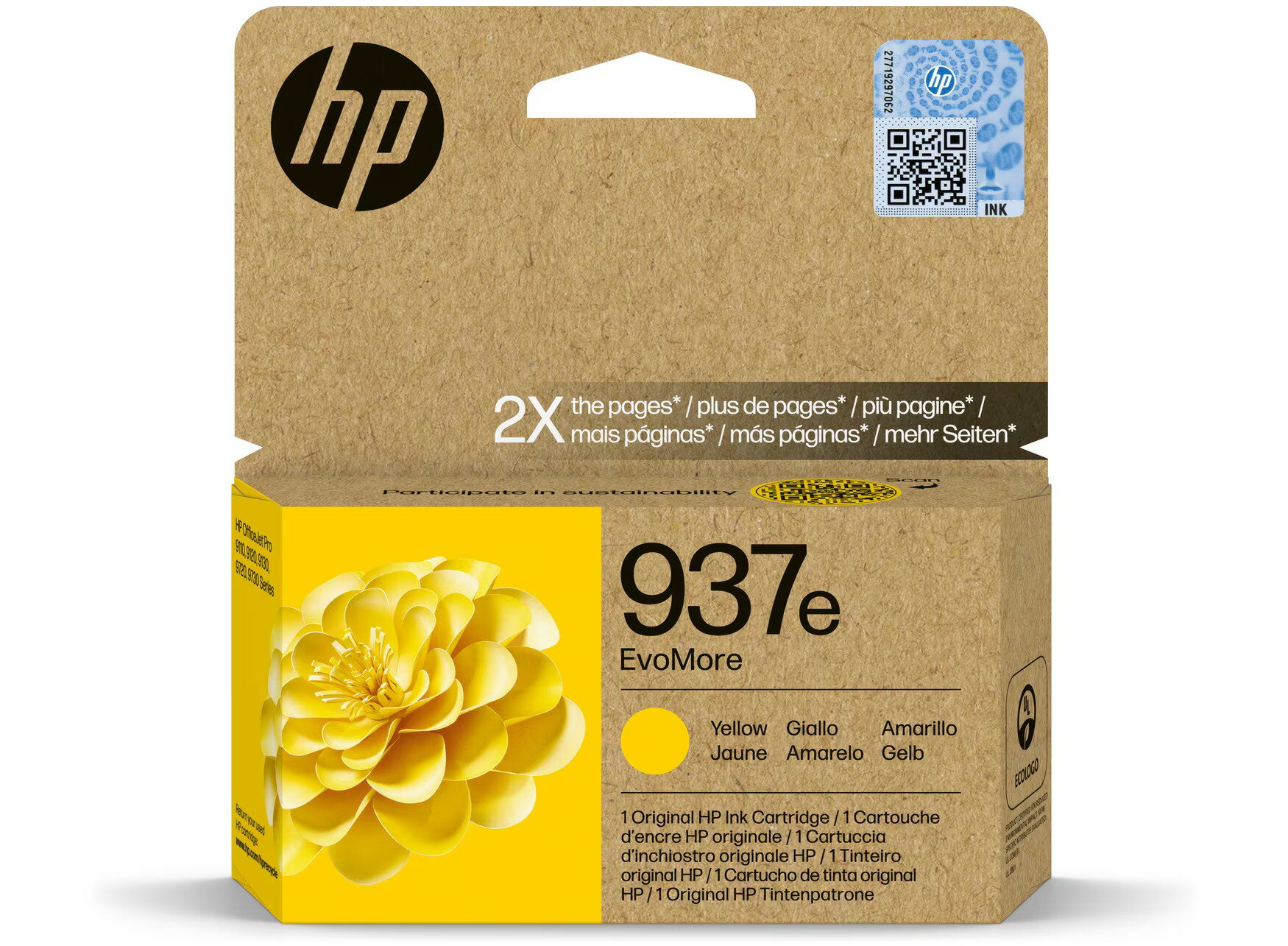 HP 937e 黃色高容量原廠墨水匣