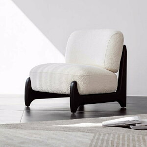 網紅北歐設計師簡約現代創意實木單人椅客廳陽臺民宿休息區沙發椅