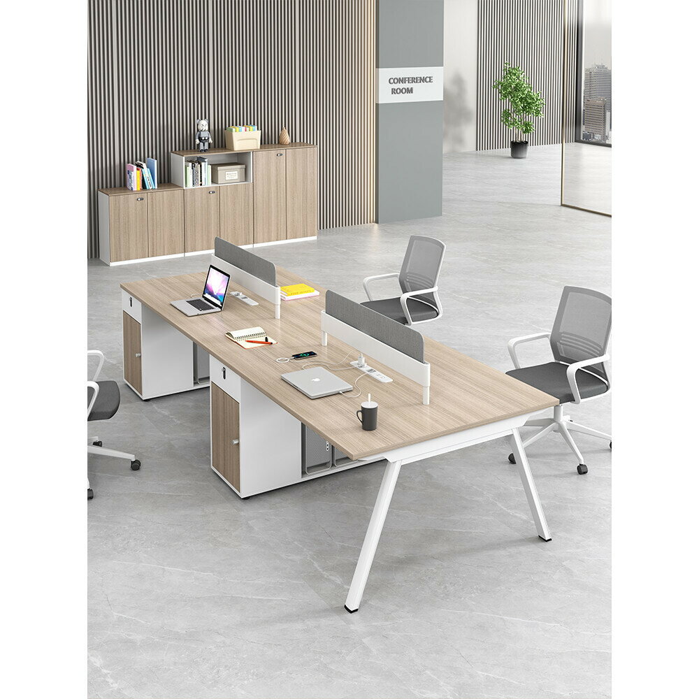 『 Tour wood』職員辦公桌椅組合4四6人位簡約現代屏風工位電腦桌卡座辦公室桌子