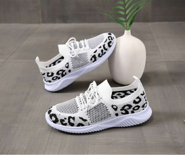 36-44 大尺碼運動鞋 網面豹紋休閒鞋 透氣鞋  平底鞋 女鞋 夏季運動鞋 【櫻桃嚴選】 6