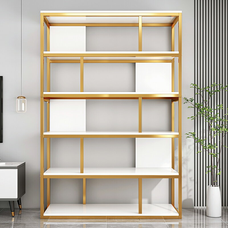 書架落地置物架客廳辦公室簡約架子收納架多層簡易鐵藝書柜展示柜