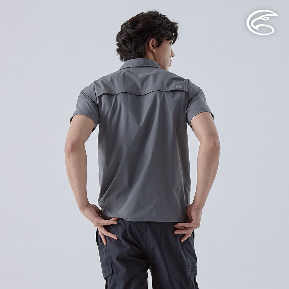 ADISI 男UPF50+透氣快乾短袖襯衫 AL2411019 (M-3XL)｜抗UV 彈性 吸濕 速乾 輕薄 休閒上衣 6