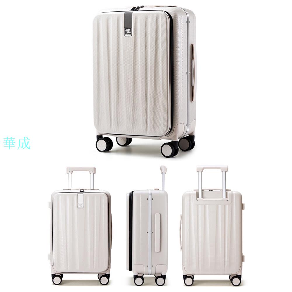 №漢克新前開式鋁製框架板載手提箱女士 20 英寸 TSA 密碼 Lo 行李箱 24 英寸時尚 Che 3