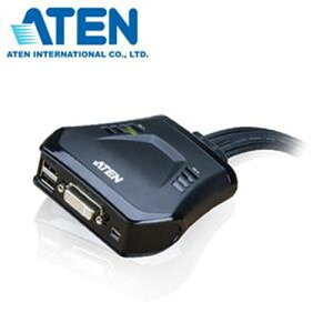 【最高9%回饋 5000點】 ATEN 宏正 CS22D 2埠DVI/USB帶線式KVM 多電腦切換器