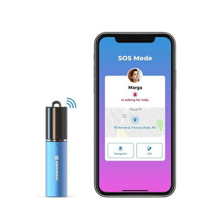 Alphahom Care Go個人警報器 一對多警報和實時GPS定位 app發送 藍/紫/灰 [9美國直購]