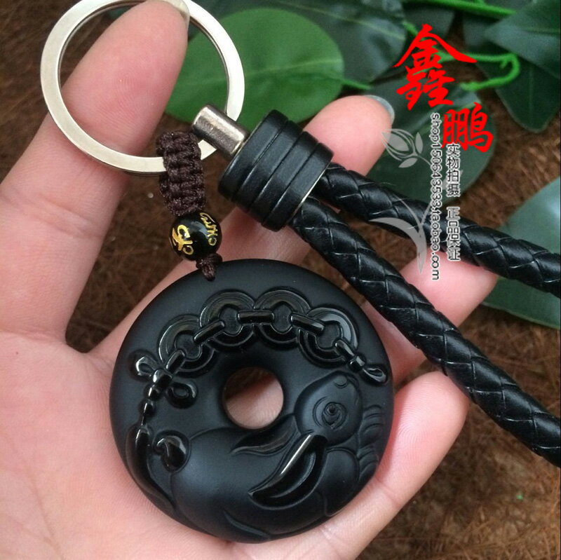 天然冰種黑曜石屬兔人年吉祥物吊墜鴻兔賜寶項墜項鏈 8