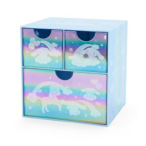 【震撼精品百貨】大耳狗_Cinnamoroll~日本Sanrio三麗鷗 大耳狗桌上型鐳射三抽收納盒(藍彩虹款)*85041