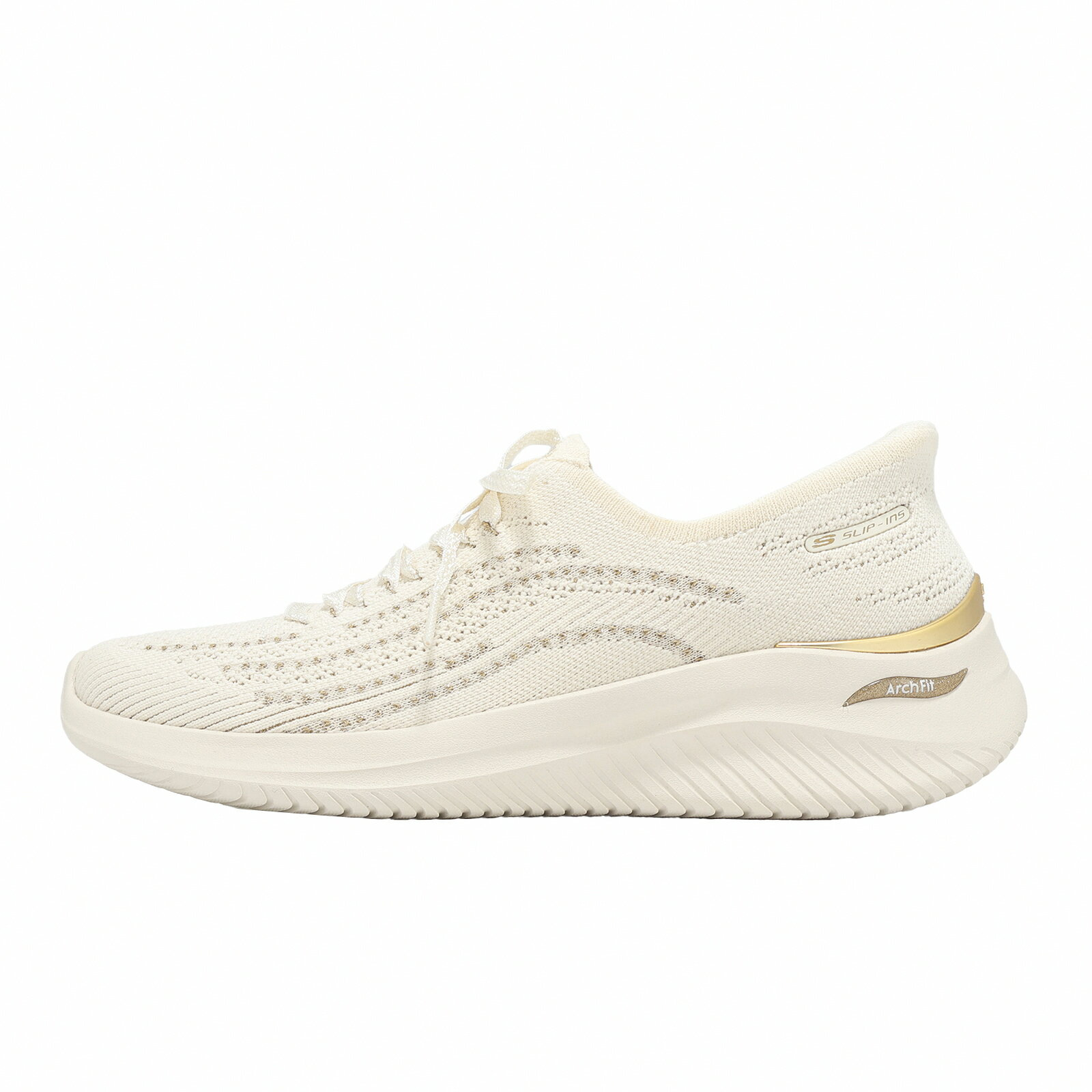 Skechers 休閒鞋 Arch Fit Ultra Flex 3.0 Slip-Ins 女鞋 米 金 輕量 懶人鞋