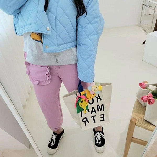 ANNAS 正韓笑臉帆布包包包微笑字母手提包購物袋韓國 5