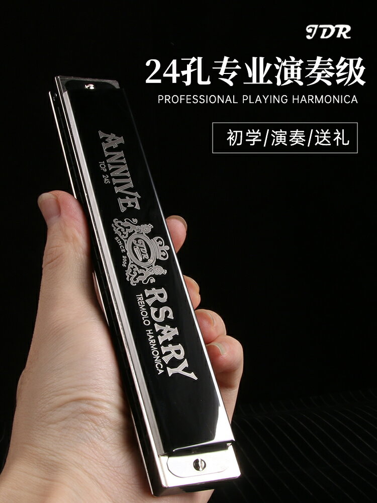JDR嘉德瑞進口音簧高階殿堂復音24孔專業考級演奏型送禮口琴樂器