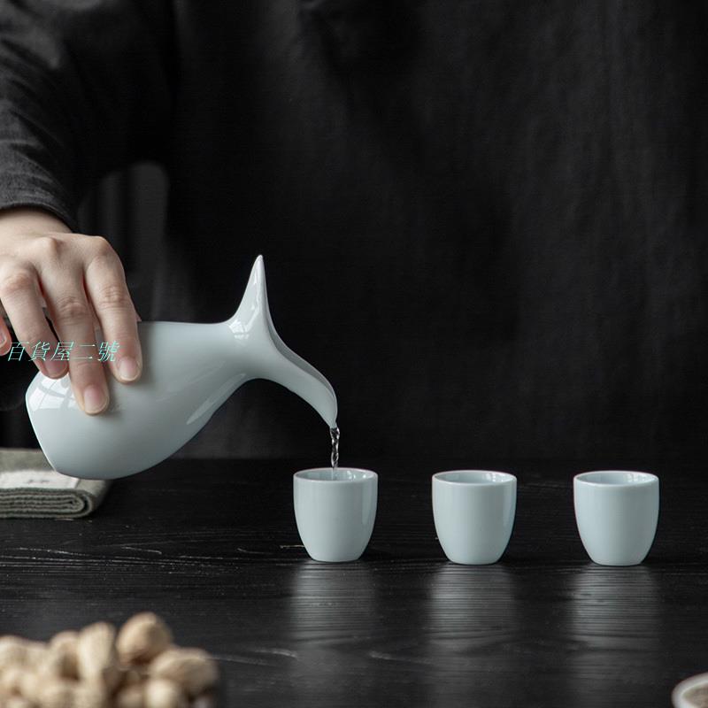 龍泉青瓷陶瓷酒具套裝半斤小酒壺分酒器白酒杯黃酒粉青六杯定logo