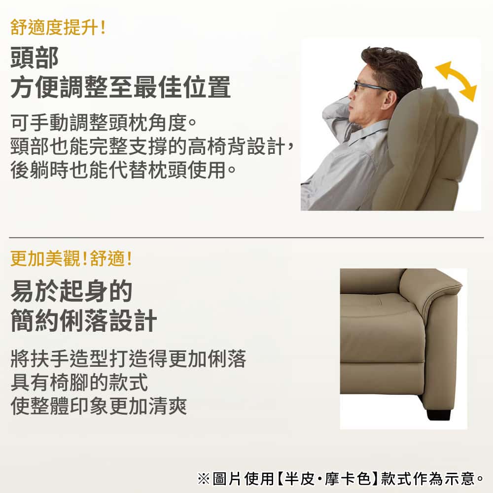 ◎3人用電動可躺式沙發 電動沙發 N-BELIEVA 3 半皮 MO NITORI宜得利家居 2