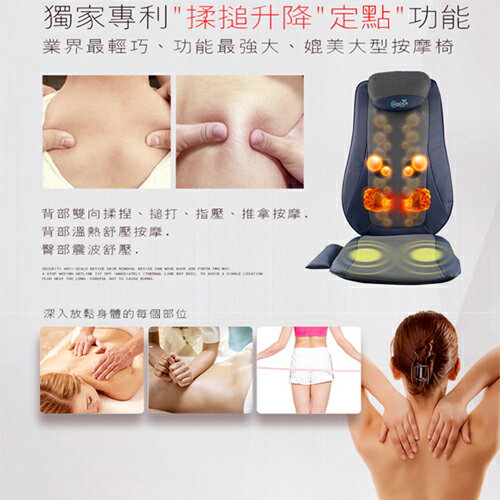 Concern康生 6D閃耀輕盈揉槌按摩椅墊-藍/紫/金(CON-2828)仿真人揉捏 溫熱【愛買】 3