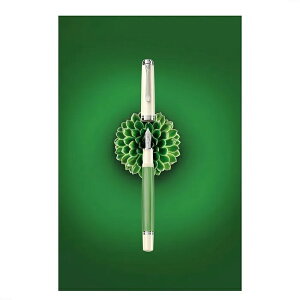 德國 PELIKAN 百利金 M605 GREEN WHITE 14K金 綠條鋼筆(加贈原廠墨水)