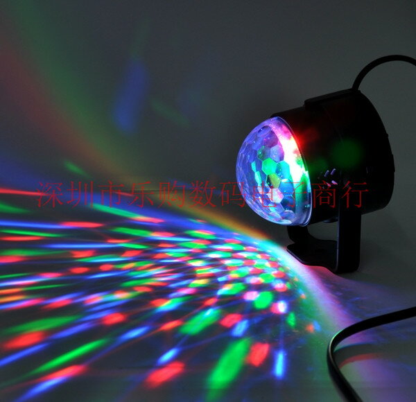水晶魔球LED舞臺燈光 KTV激光燈婚慶酒吧包房七彩燈帶聲控