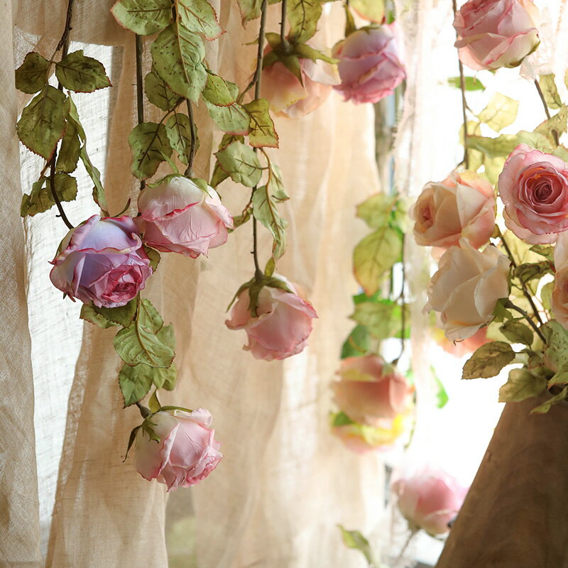 左岸麥田 玫瑰花大朵浪漫卷邊仿真花玫瑰客廳餐桌花藝假花擺件