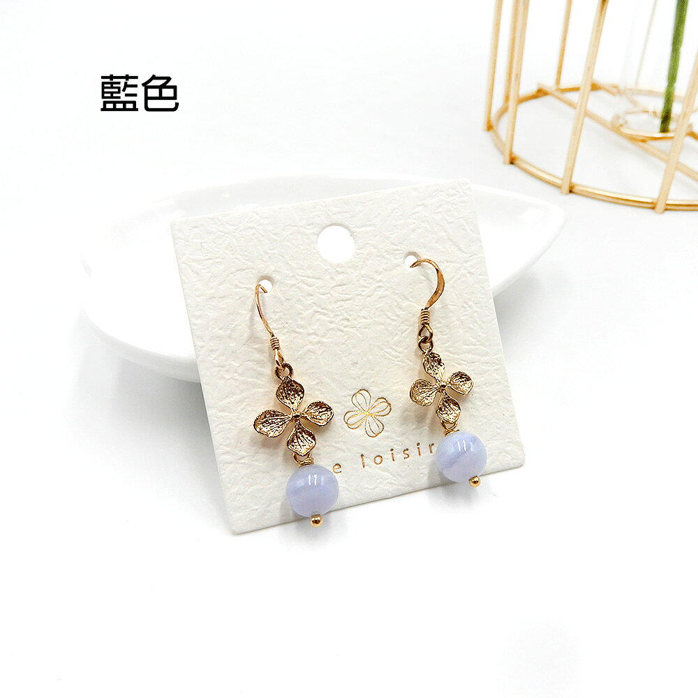 小時光x覓品竹北手作店-幸運四葉草耳環-共3色-可改耳夾 3