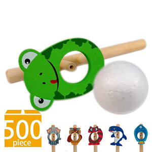 動物木管平衡吹球玩具 原木製吹球/一箱500個入(促25) 神奇吹汽球 吐球玩具-AA5319
