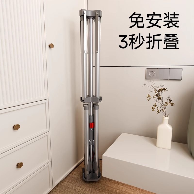 新款折疊晾衣架落地陽臺室雙桿加厚內伸縮多功能家用室內外曬衣架153-SFY 公司貨