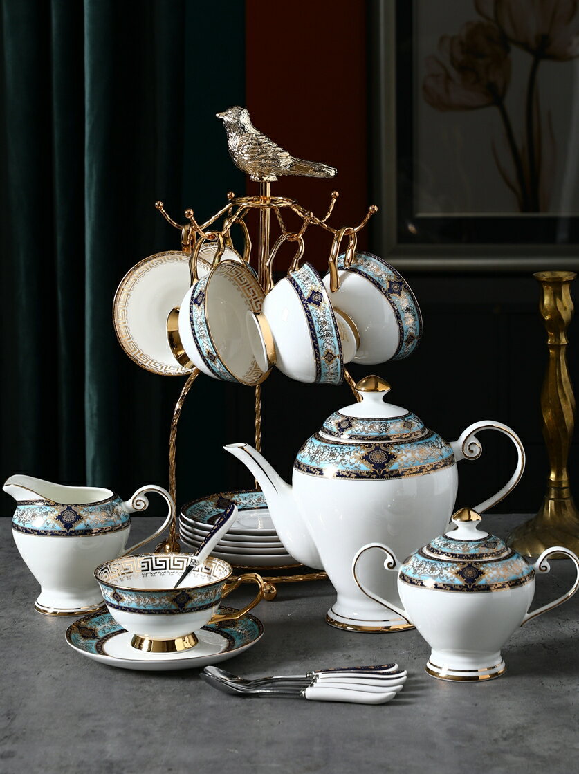 咖啡杯子高檔精致杯碟套裝歐式奢華骨瓷英式陶瓷茶杯復古下午茶具