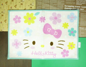 【震撼精品百貨】Hello Kitty 凱蒂貓 地墊 粉臉花圖案 震撼日式精品百貨