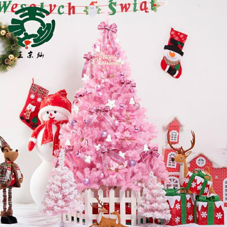 網紅粉紅色櫻花聖誕樹套餐聖誕節禮物聖誕樹ins聖誕樹裝飾品套餐 全館免運