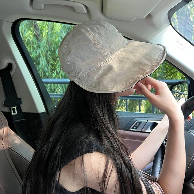 夏季防曬黑膠 防紫外線薄款遮陽帽漁夫帽