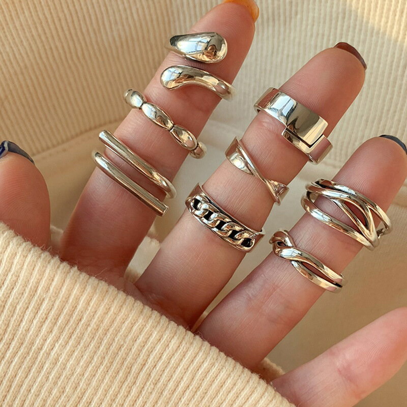 新款 韓版東大門925食指純銀戒指女輕奢小眾冷淡風個性時尚指環戒