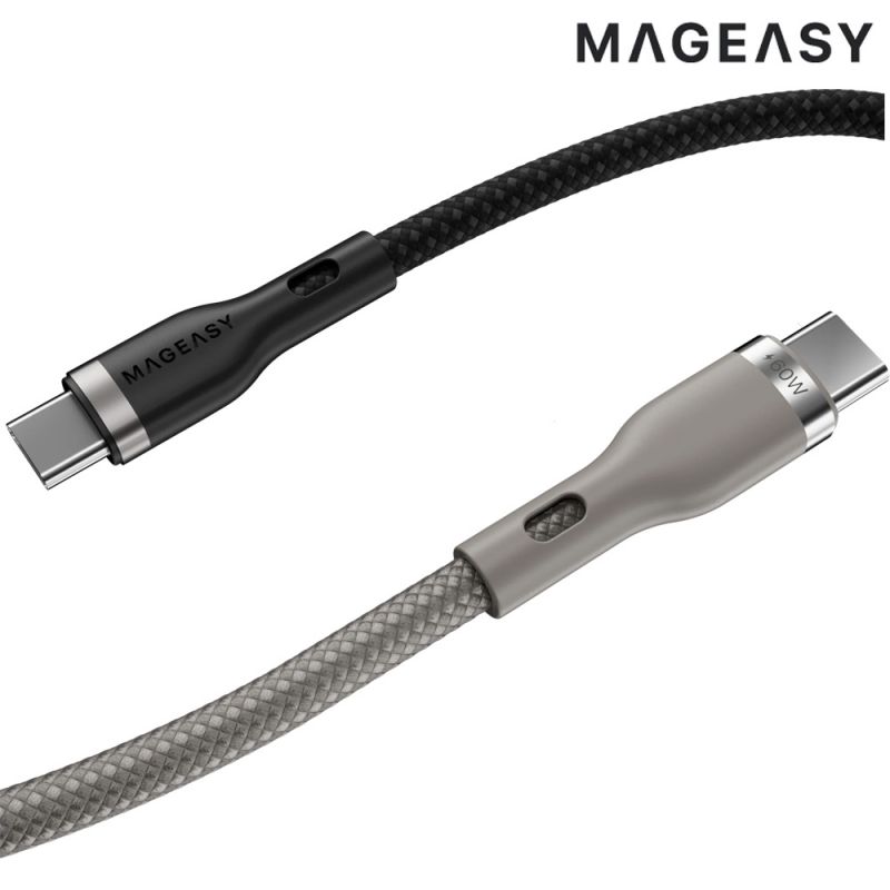 傳輸線 MAGEASY Magnetic Wire USB-C to USB-C 磁吸傳輸編織線(240W) 快充線 充電線 傳輸線【愛瘋潮】