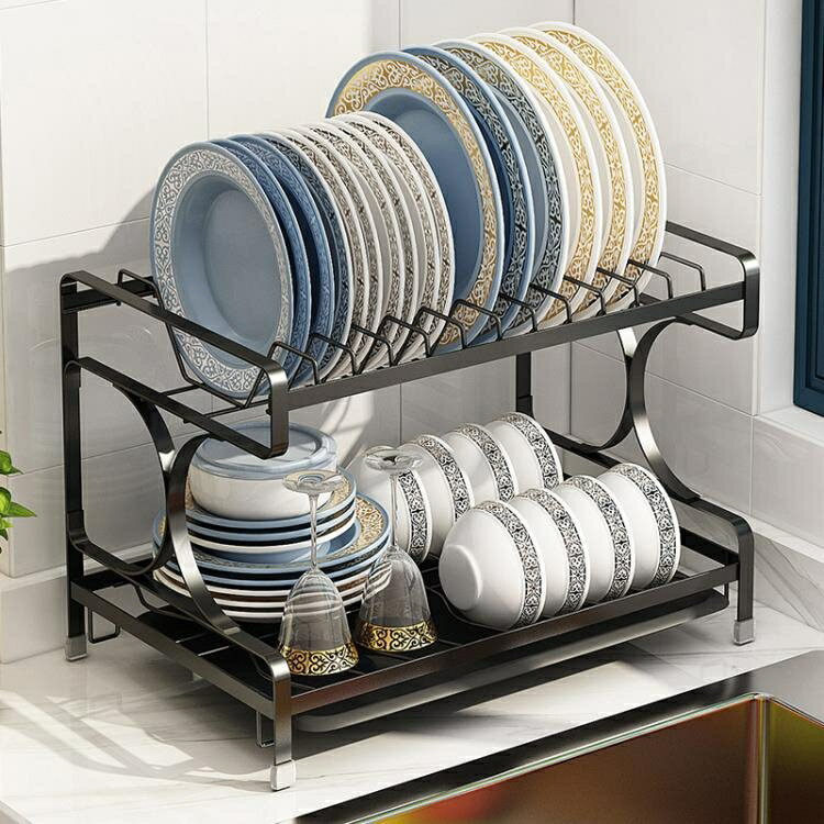 碗架 廚房置物架不銹鋼碗碟架瀝水碗架放碗筷家用多功能台面碗櫃收納盒