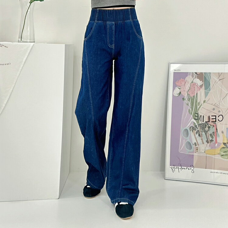 3D超修飾收腹寬褲(S-3L)  【B370440】