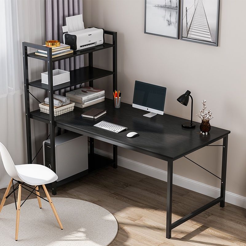 簡易電腦臺式桌家用簡約租房壹體桌書桌書架組合臥室辦公桌學生桌