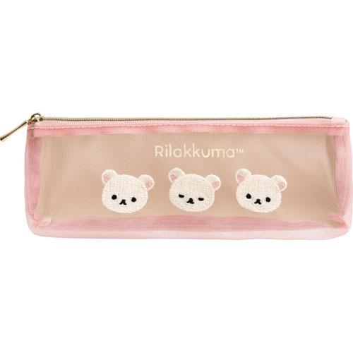 【震撼精品百貨】Rilakkuma San-X 拉拉熊懶懶熊~日本SAN-X拉拉熊網紗皮革筆袋-妹妹*85938