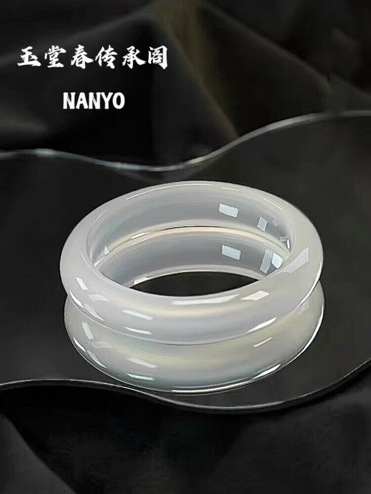 百分百純天然瑪瑙手鐲女款香檳金白月光玉髓玉鐲子高冰透冰種馬料【北歐居家生活】