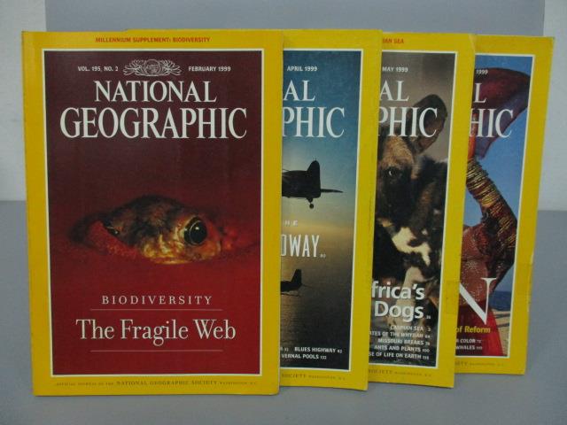 【書寶二手書T1／雜誌期刊_PHO】國家地理_1999/2~7月間_4本合售_The Fragile Web等_英文