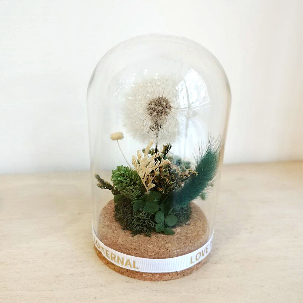 萩蒔花花藝x覓品竹北手作店-乾燥花x永生花創作橢圓玻璃花盅-幸福蒲公英-共2色 7