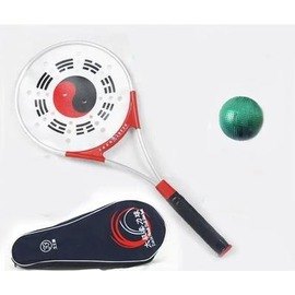 【太極柔力球套裝-矽膠拍面+鋁合金拍架-總長47cm-1套/組】鋁合金柔力球拍太極球中老年健身(套裝 : 鋁合金拍*1+球*1+袋*1)-56014