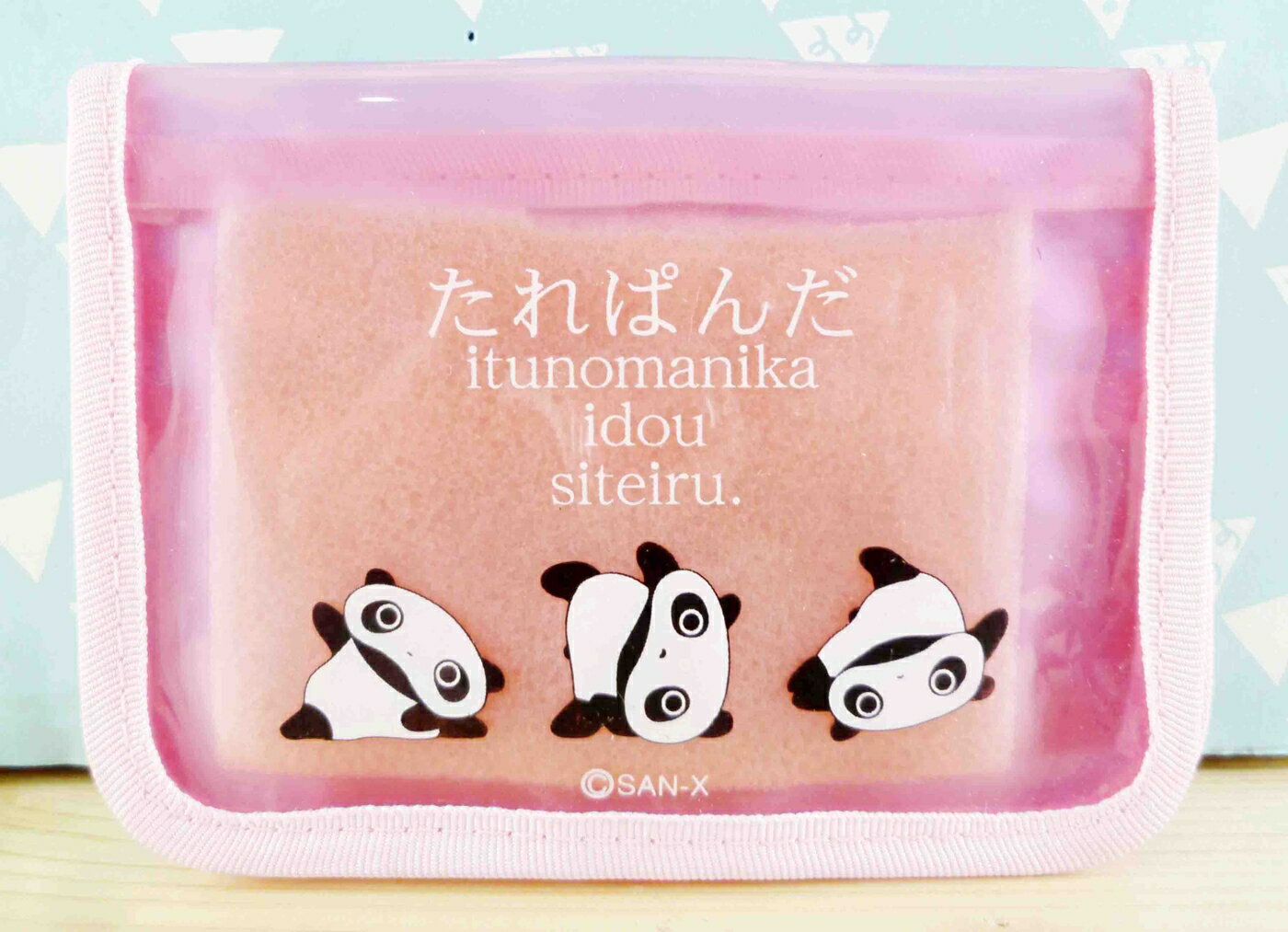 【震撼精品百貨】たれぱんだ 趴趴熊 名片夾-透明粉 震撼日式精品百貨