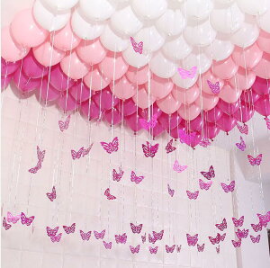 生日派對套裝表白背景墻婚房布置氣球彩帶雨絲吊墜節氣裝扮飾用品