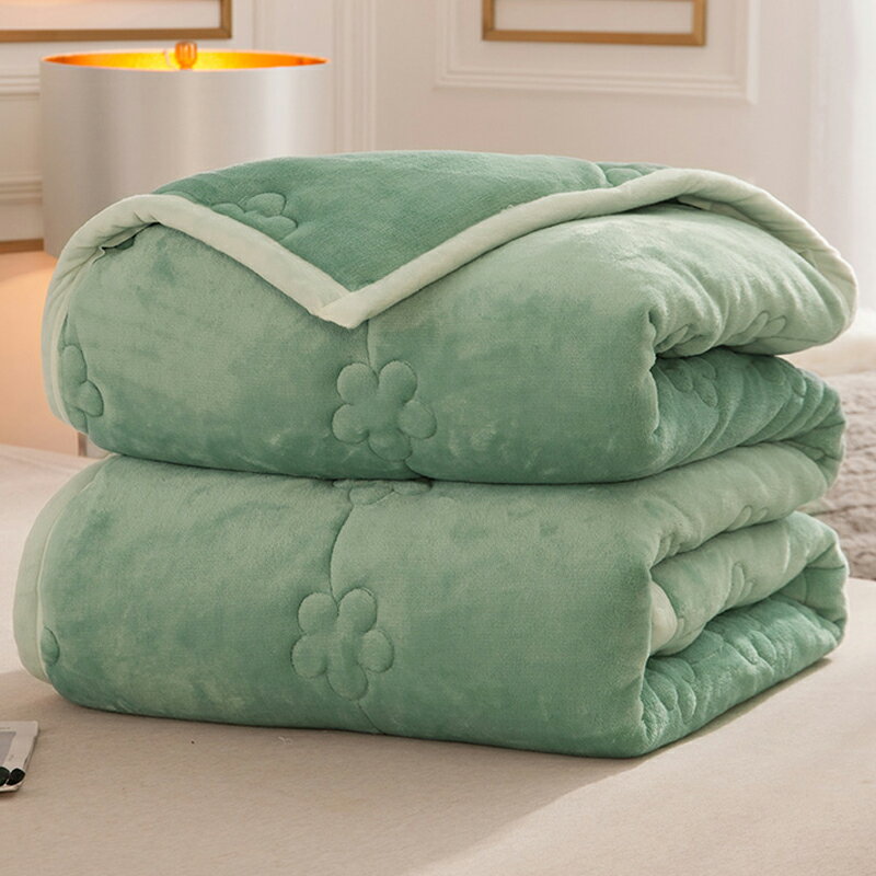 夾棉毛毯被子加厚冬季珊瑚絨毯子午睡法蘭絨春秋空調沙發蓋毯單人