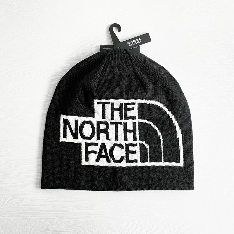 美國百分百【全新真品】THE NORTH FACE 帽子 針織 毛線帽 TNF 毛帽 大LOGO 黑色 CF98