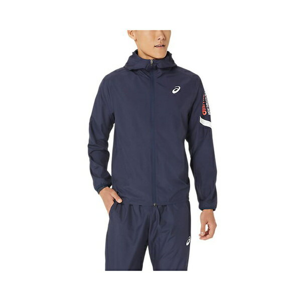 Asics A-I-M [2031E256-400] 男 平織 外套 連帽 日本版 運動 訓練 輕薄 防撥水 亞瑟士 藍