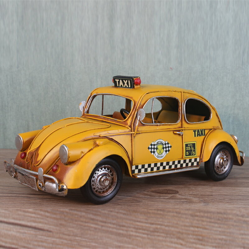 zakka鐵皮模型汽車玩具 復古做舊經典大眾甲殼蟲 金屬工藝品擺件