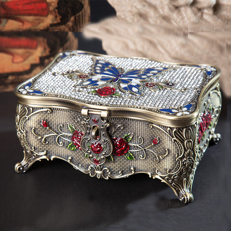歐式韓國飾品收納首飾盒 公主金屬簡約高檔創意珠寶盒婚禮禮品