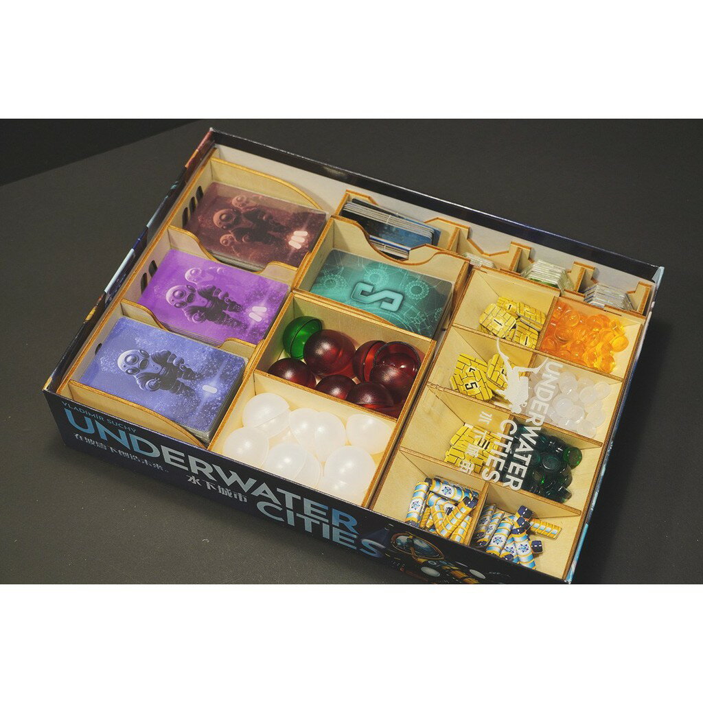 【桃園桌遊家】水下城市 Underwater Cities 桌遊收納盒【免膠組裝】【烏鴉盒子收納盒】 2