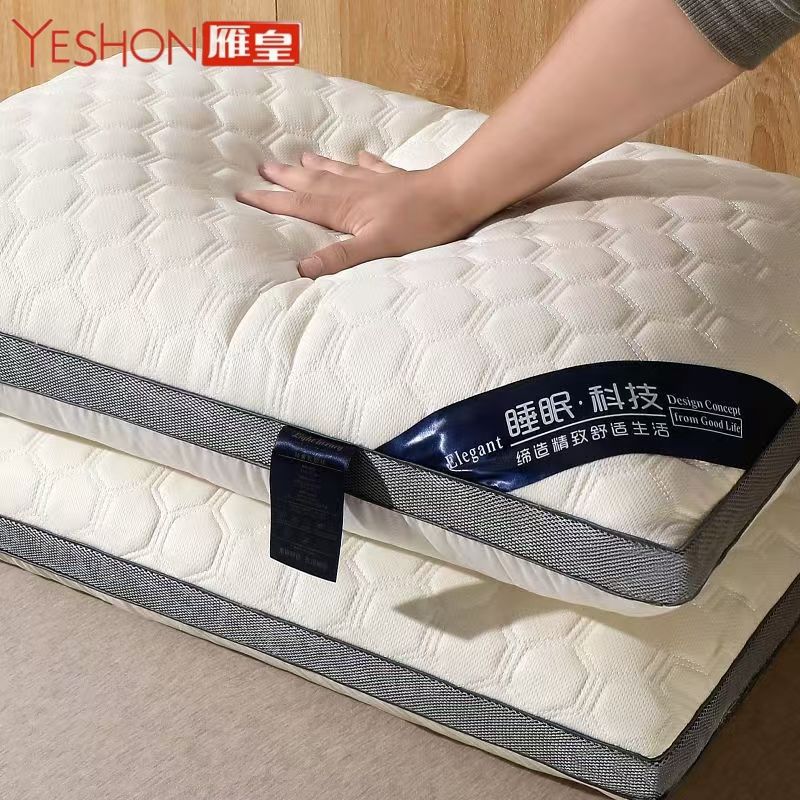 雁皇衍縫乳膠夾層枕頭枕芯護頸椎助睡眠高回彈成人學生宿舍一對裝