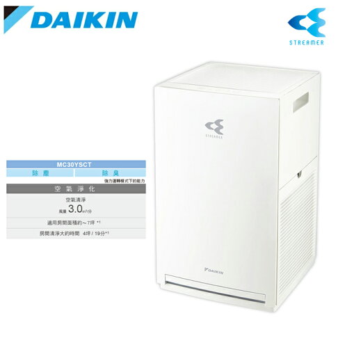 (限量折扣)DAIKIN大金 7坪 閃流放電空氣清淨機 MC30YSCT 0