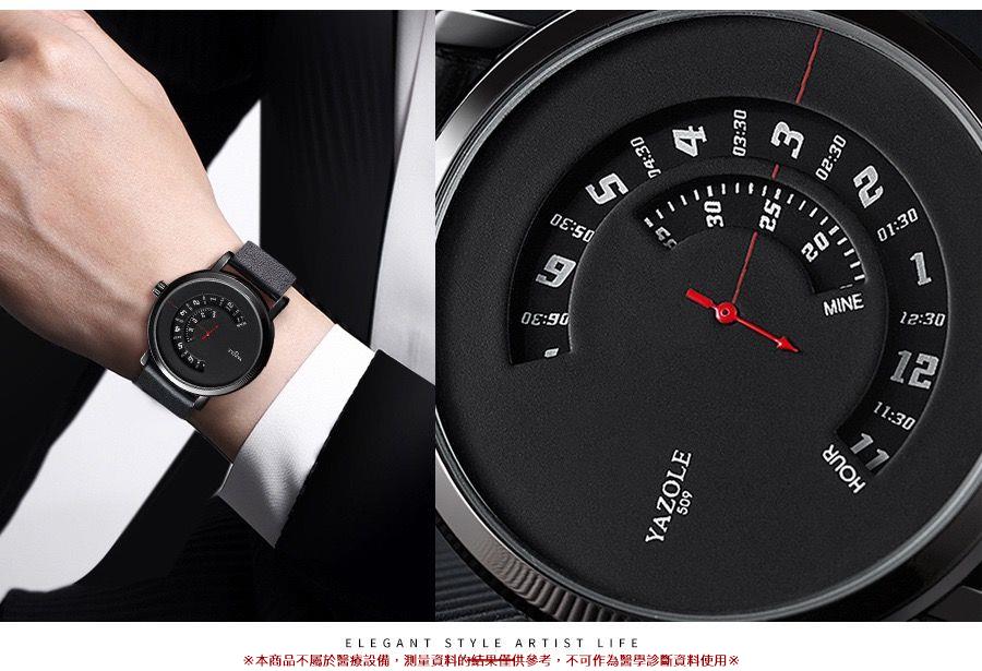 【專櫃 】轉盤創意手表石英機芯概念防水男女腕表 石英手錶女 非機械錶男 個性手錶 休閒錶 潮表