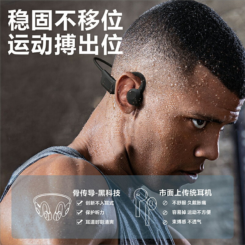 藍芽耳機 骨傳導耳機 耳機 骨傳導藍芽耳機久戴不痛運動型跑步健身不入耳超長續航2022年新款【MJ21045】