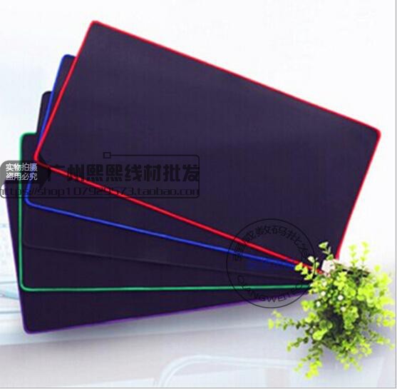 磨砂細布30*60*2.5mm滑鼠墊塑膠大號遊戲電競辦公紅黑 藍線鎖邊墊